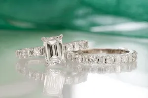 Emerald Cut Diamond Ring with Various Shaped Accents