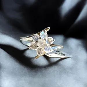 Faceted Rainbow Moonstone Solid 925 Sterling Silver Ring 5