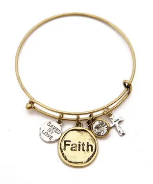 FAITH CHARM BANGLE BRACELET