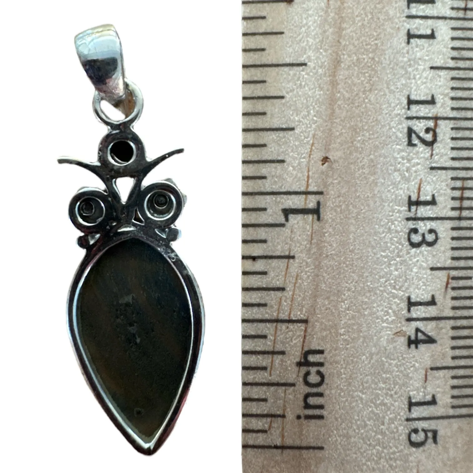 Falcon hawk  Blue Tiger Eye Solid 925 Sterling Silver Pendant
