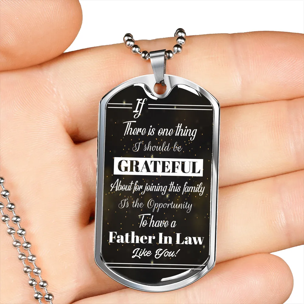 Father In Law Dog Tag Necklace Gift In Gift Box, Fathers Day Gift Ideas , Father In Law Birthday