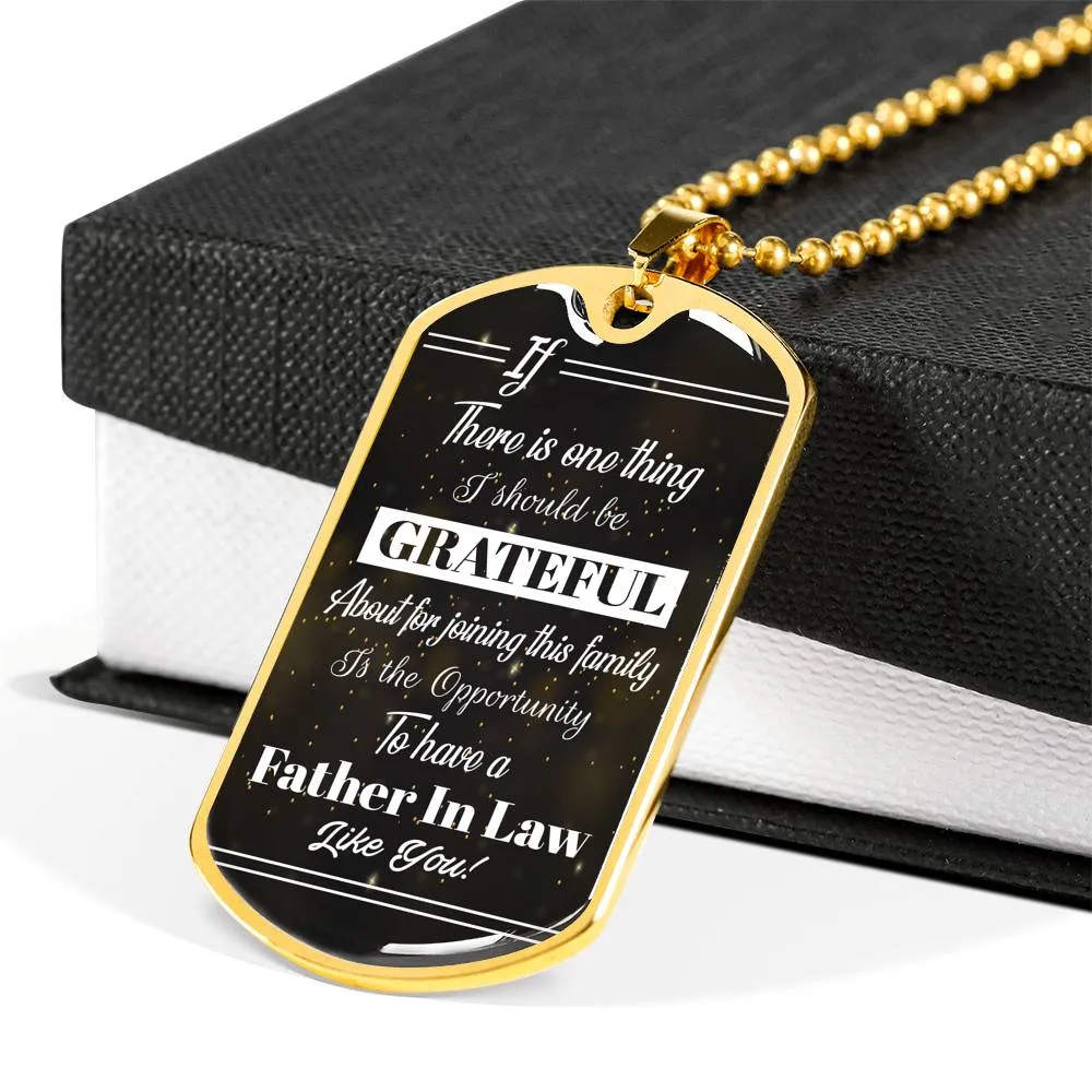 Father In Law Dog Tag Necklace Gift In Gift Box, Fathers Day Gift Ideas , Father In Law Birthday