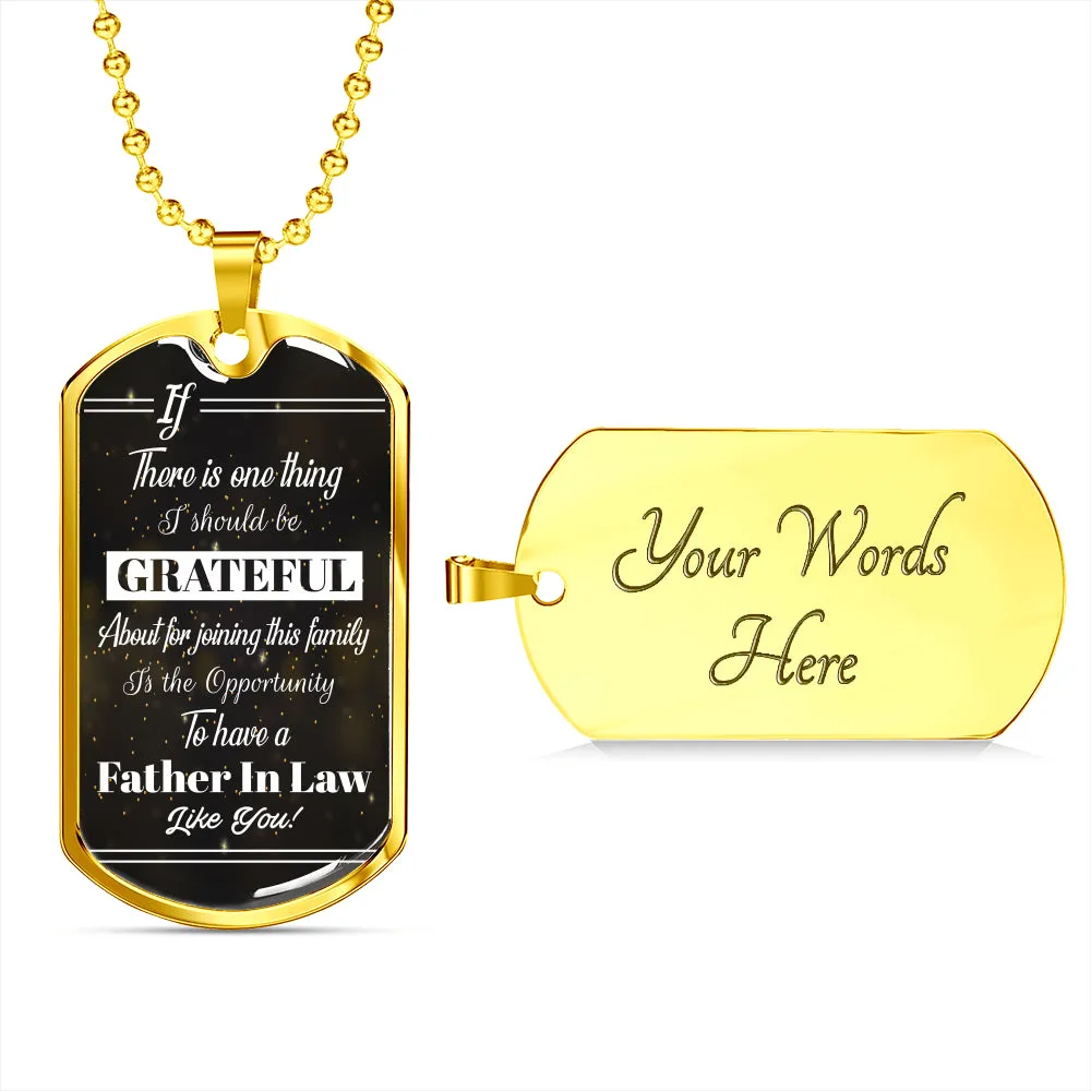 Father In Law Dog Tag Necklace Gift In Gift Box, Fathers Day Gift Ideas , Father In Law Birthday