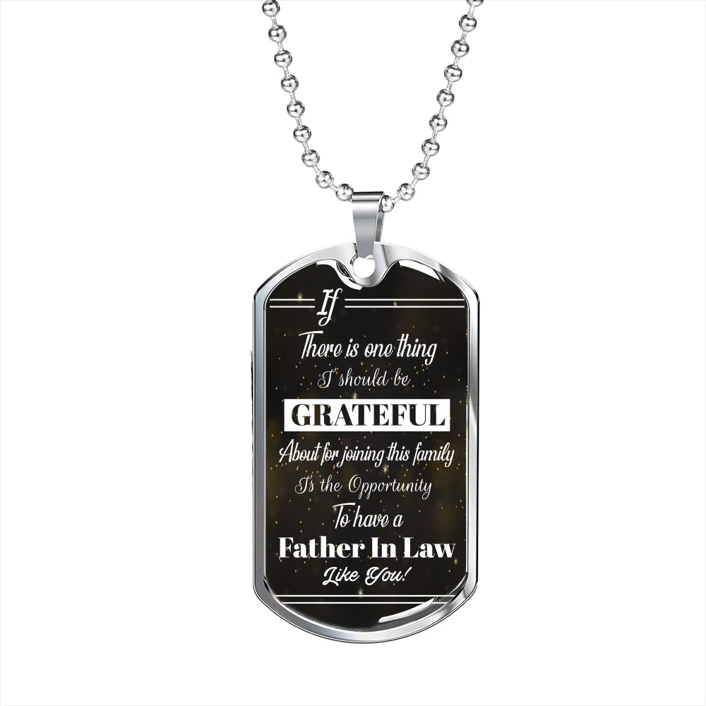 Father In Law Dog Tag Necklace Gift In Gift Box, Fathers Day Gift Ideas , Father In Law Birthday