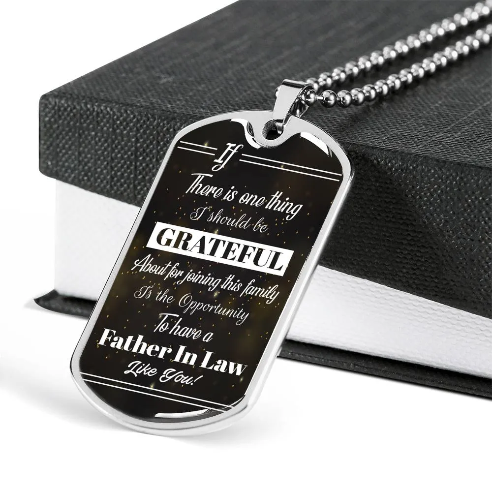 Father In Law Dog Tag Necklace Gift In Gift Box, Fathers Day Gift Ideas , Father In Law Birthday