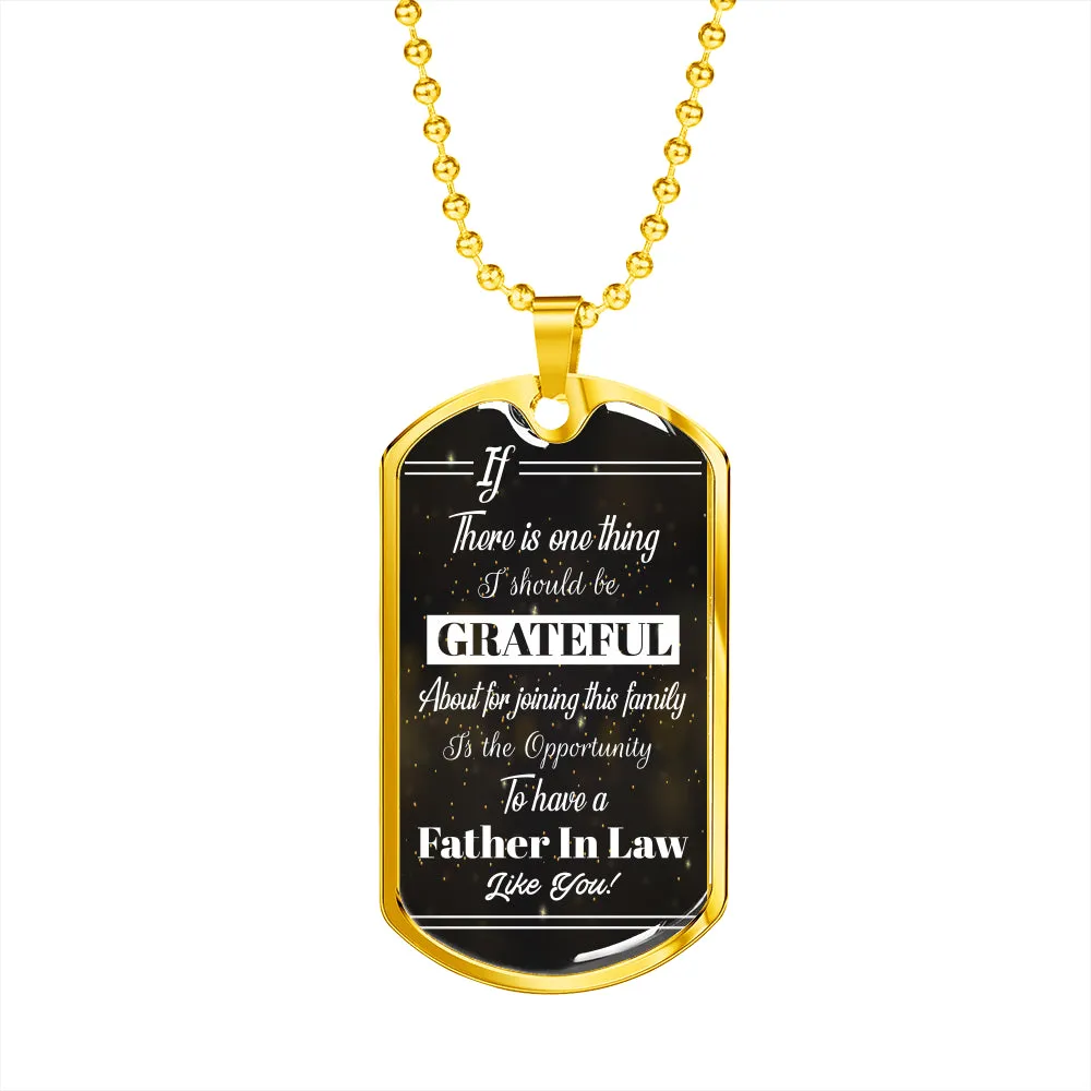 Father In Law Dog Tag Necklace Gift In Gift Box, Fathers Day Gift Ideas , Father In Law Birthday