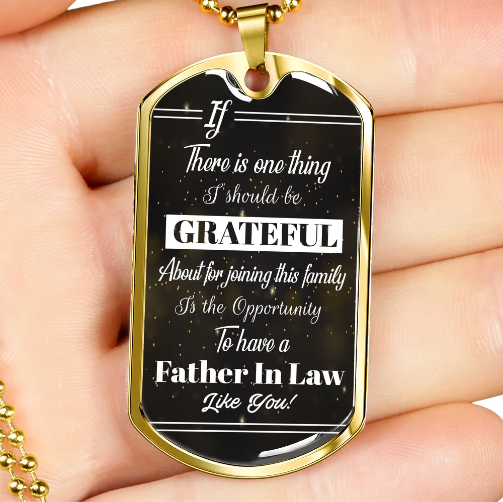 Father In Law Dog Tag Necklace Gift In Gift Box, Fathers Day Gift Ideas , Father In Law Birthday