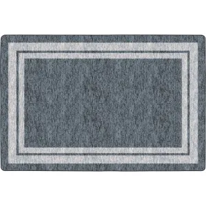 Flagship Carpets Double Light Tone Border Gray Rug
