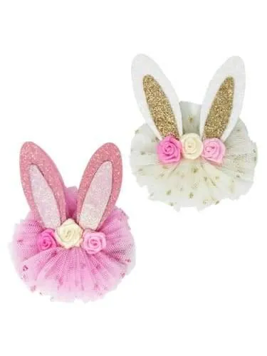 Floral Bunny Hairclips