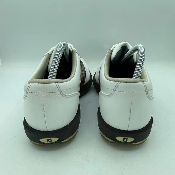 Footjoy DRYJOYS Men's 9 Croc Golf Cleats SoftSpikes 53570 White Leather OptiFlex