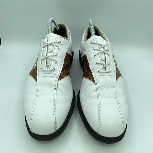 Footjoy DRYJOYS Men's 9 Croc Golf Cleats SoftSpikes 53570 White Leather OptiFlex