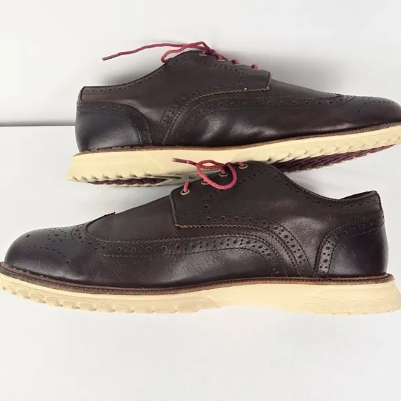 FootJoy Men's Size 12 Wide Club Casuals Wing Tip Golf Shoe- Brown Style 79057