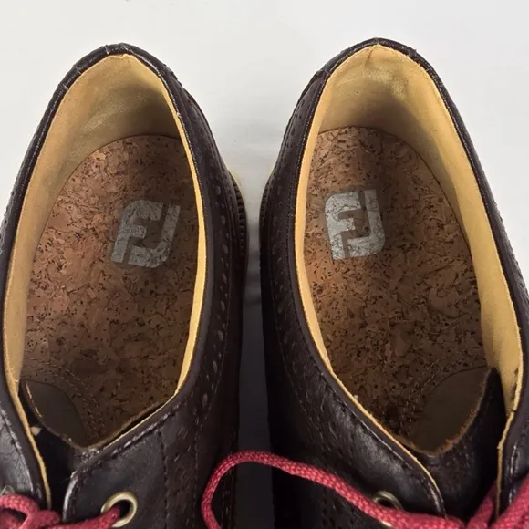 FootJoy Men's Size 12 Wide Club Casuals Wing Tip Golf Shoe- Brown Style 79057