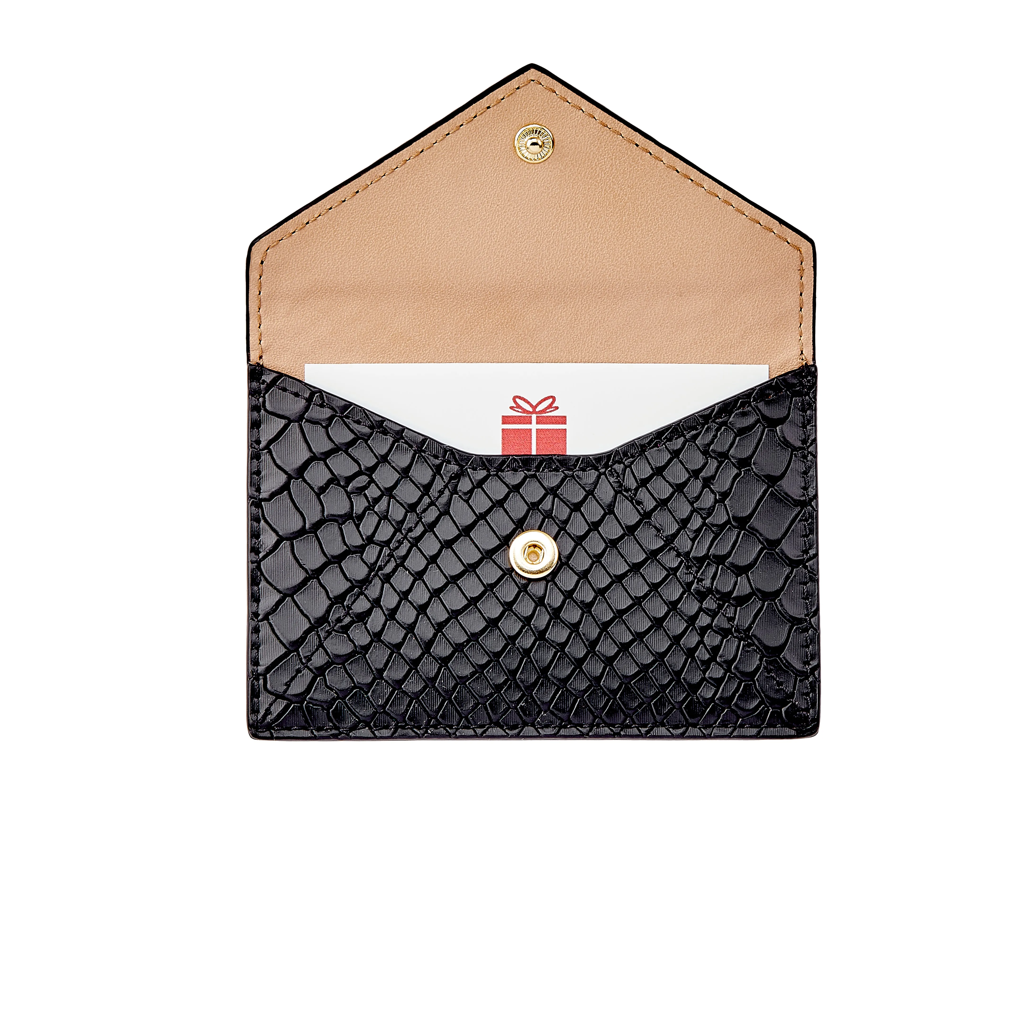 Gift Card with Personalized Leather Card Case