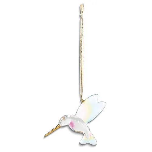 Glass Baron Gold Trim Hummingbird Necklace