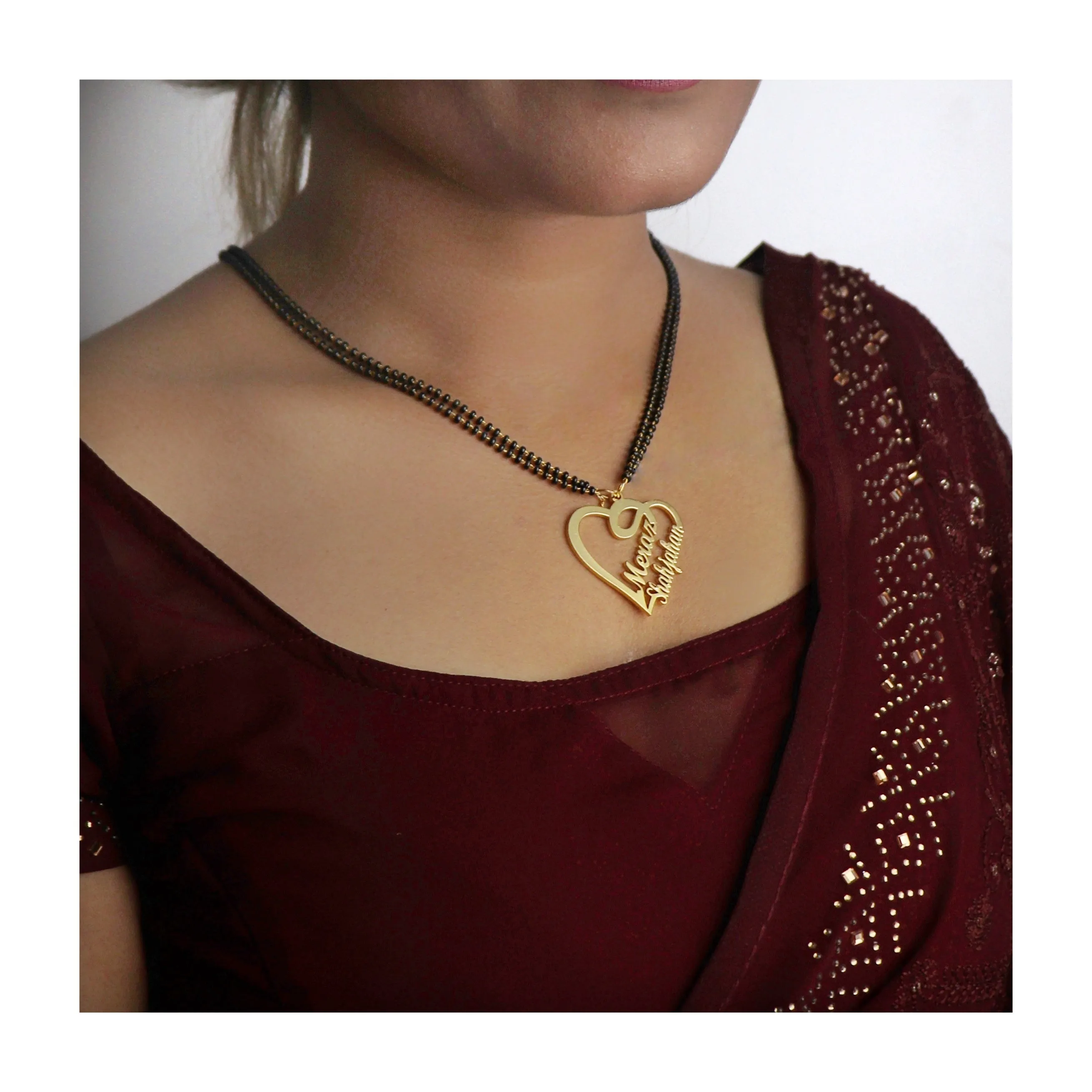 Gold Plated Premium Quality Mangal Sutra Name Necklace