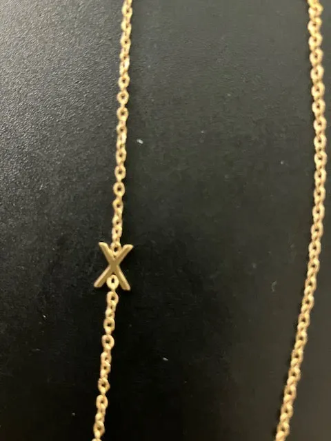 Gold Sideways Initial Necklace