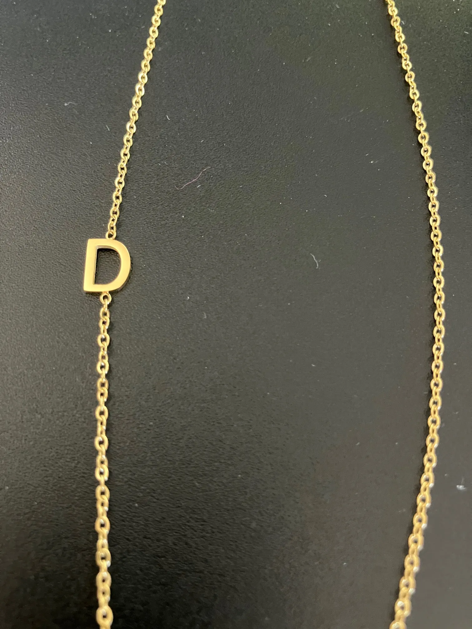 Gold Sideways Initial Necklace