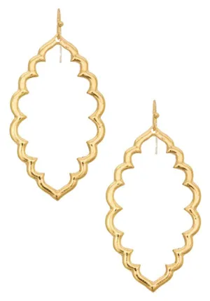 Gold Tone Open Leaf Earrings