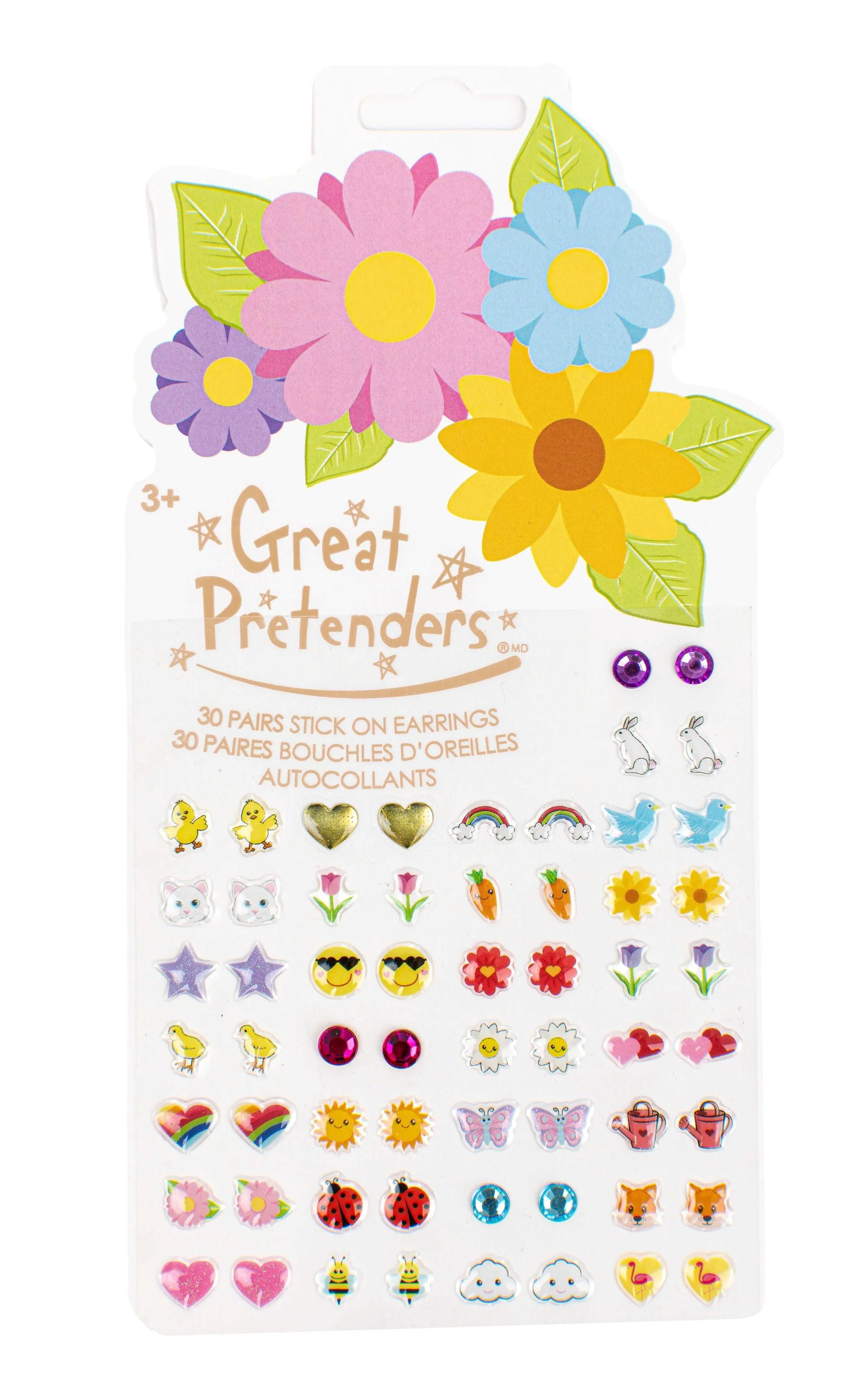 Great Pretenders Spring Flowers Stick on Earring Set