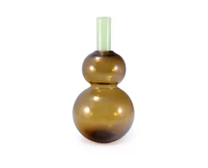 Green Double Sphere Tube Top Vase