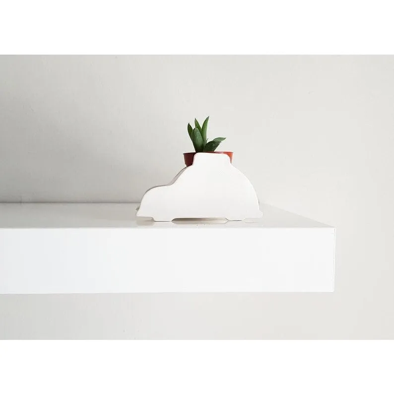 Green Vintage VW Bugs Ceramic Planter