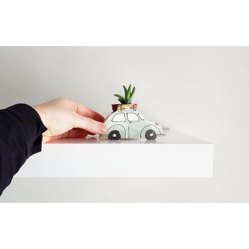 Green Vintage VW Bugs Ceramic Planter