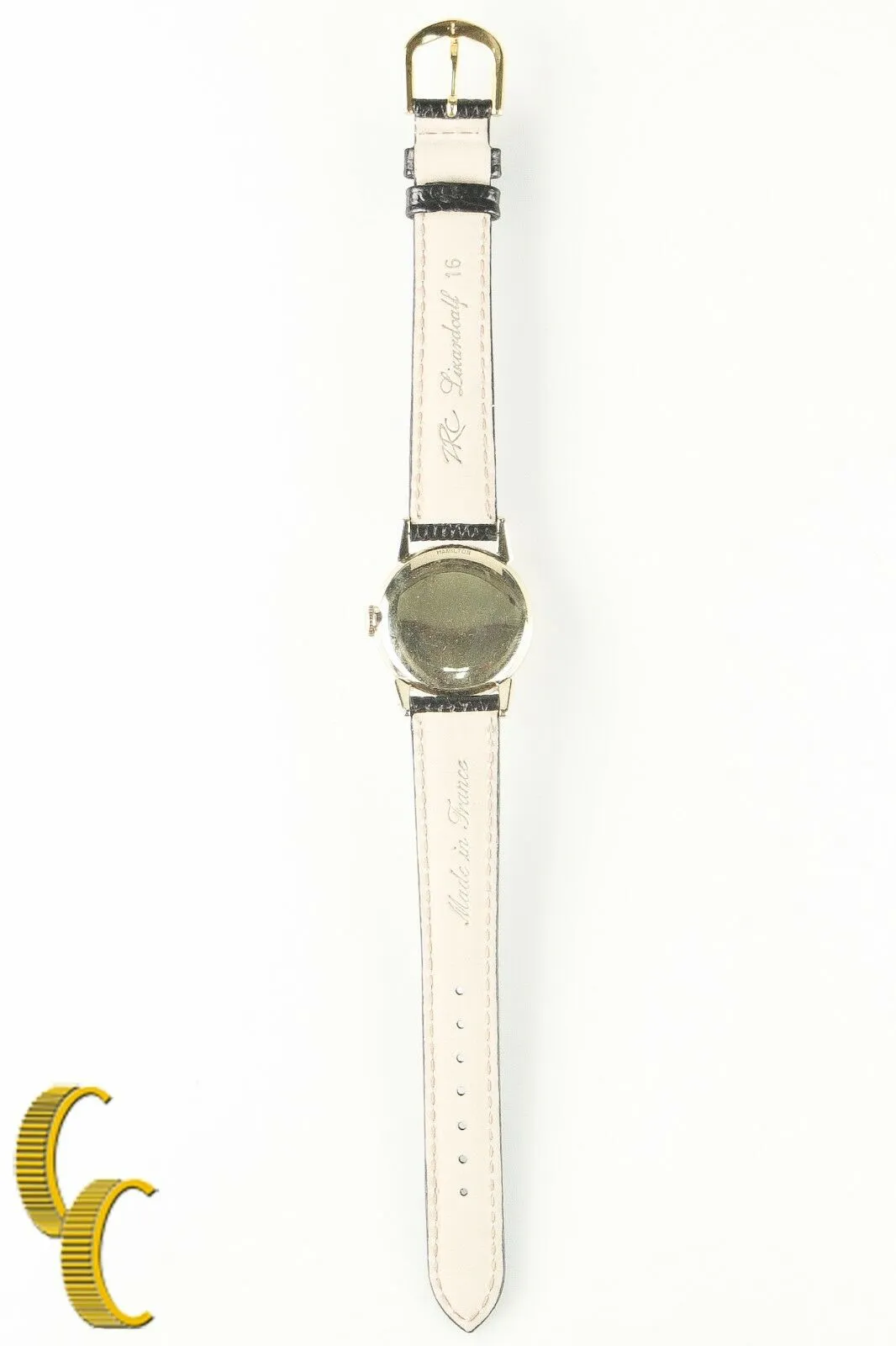 Hamilton Vtg 10k Yellow Gold Filled Mechanical Hand-Winding Watch Leather Band