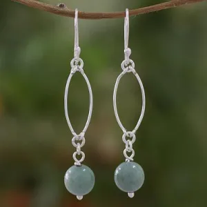 Handcrafted Jade Bead Earrings