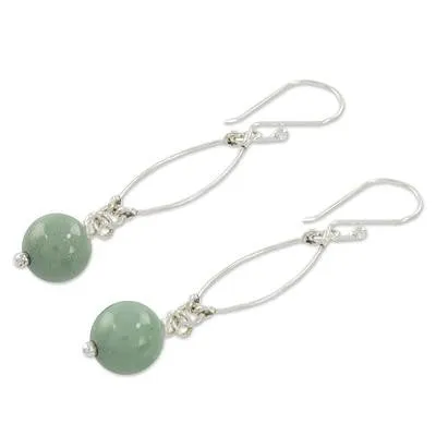 Handcrafted Jade Bead Earrings
