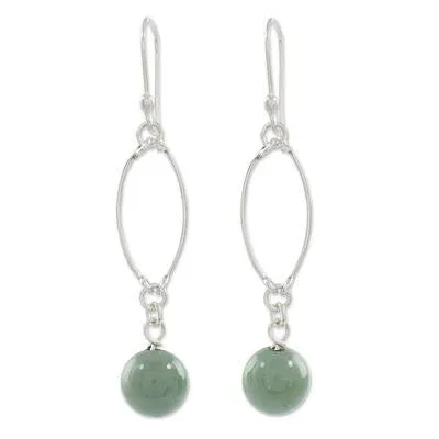 Handcrafted Jade Bead Earrings
