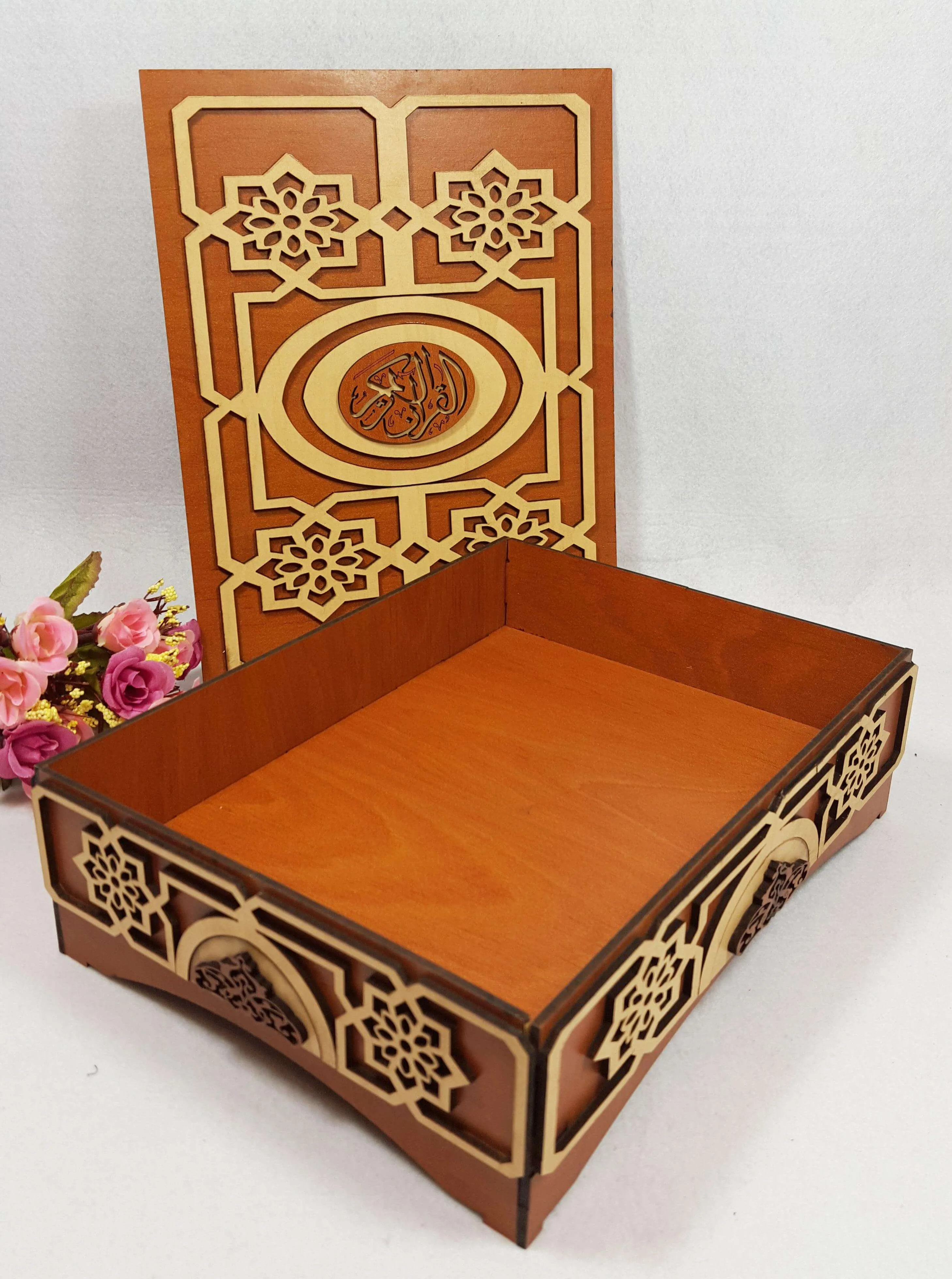 Handmade  Wood Quran Box 9"