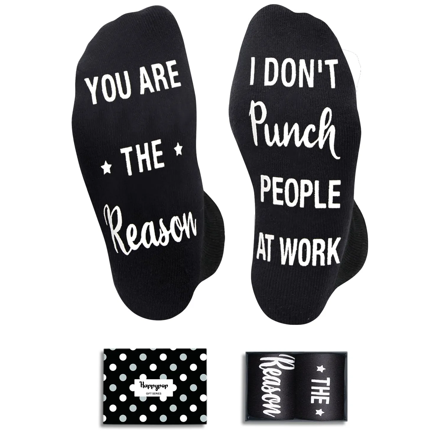HAPPYPOP Coworkers Gifts Ideas Socks for Men - Coworker Gifts for Women Men, Office Gifts for Coworkers, Funny Small Gifts for Coworkers