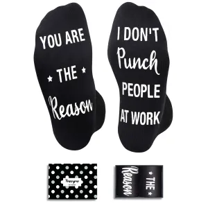 HAPPYPOP Coworkers Gifts Ideas Socks for Men - Coworker Gifts for Women Men, Office Gifts for Coworkers, Funny Small Gifts for Coworkers