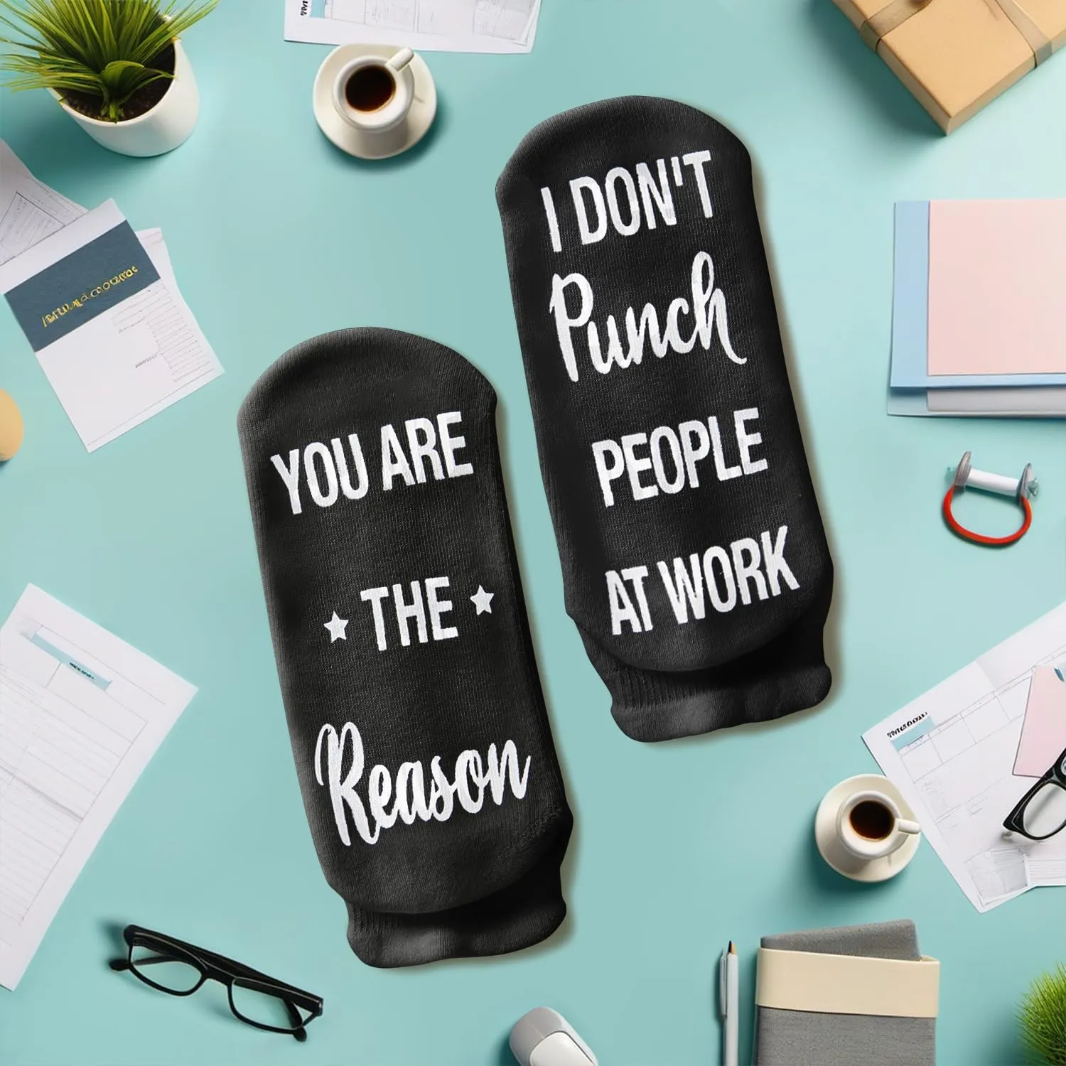 HAPPYPOP Coworkers Gifts Ideas Socks for Men - Coworker Gifts for Women Men, Office Gifts for Coworkers, Funny Small Gifts for Coworkers