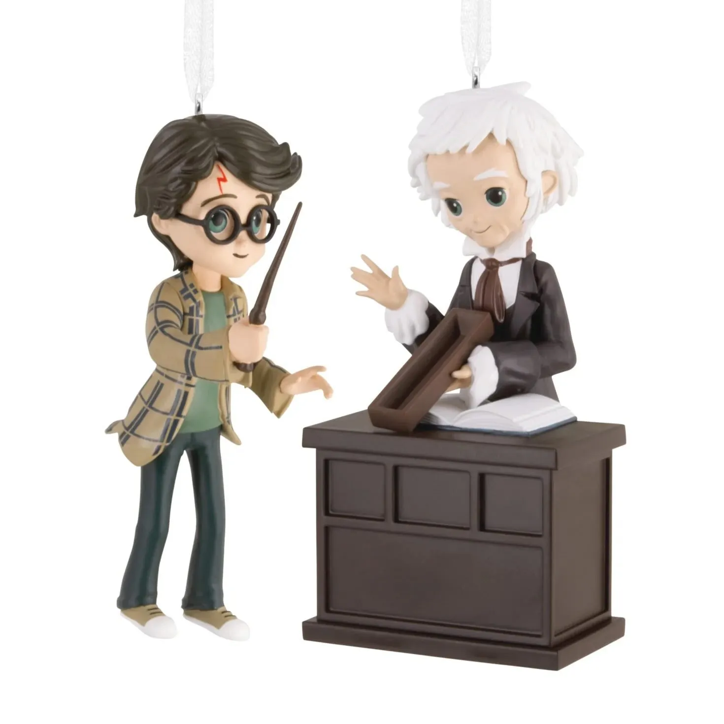 Harry Potter and Ollivander Set of 2 Hallmark Christmas Ornaments