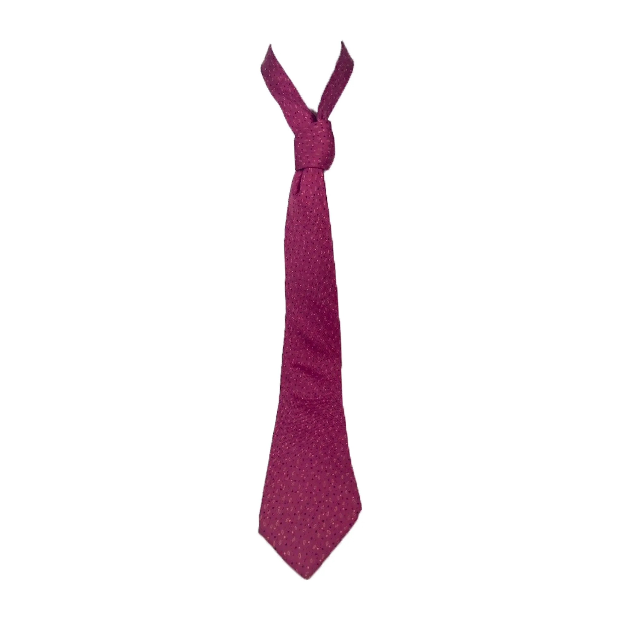 HERMES Dark Pink with Ovals and Line Print Men's Tie 62 in.