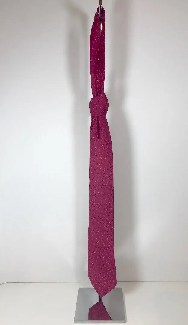 HERMES Dark Pink with Ovals and Line Print Men's Tie 62 in.