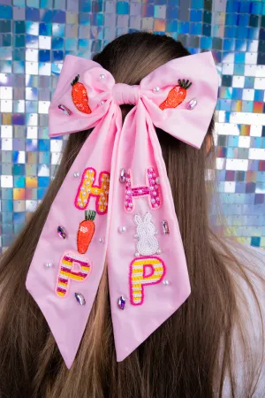 Hip Hop Pink Hair Bow Barrette
