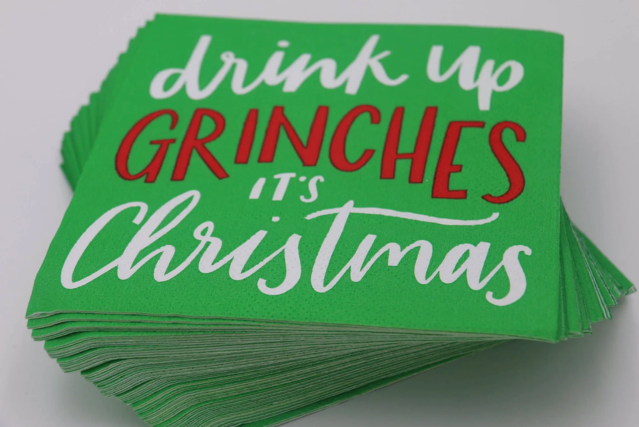 Home Cocktail napkins Drink Up Grinches It's Chris