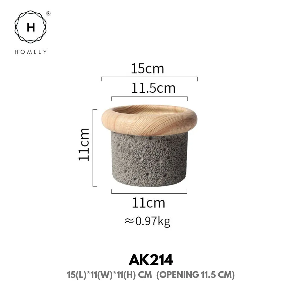 Homlly Nordic Cement Bonsai Green Flower Pot (Different Shapes)