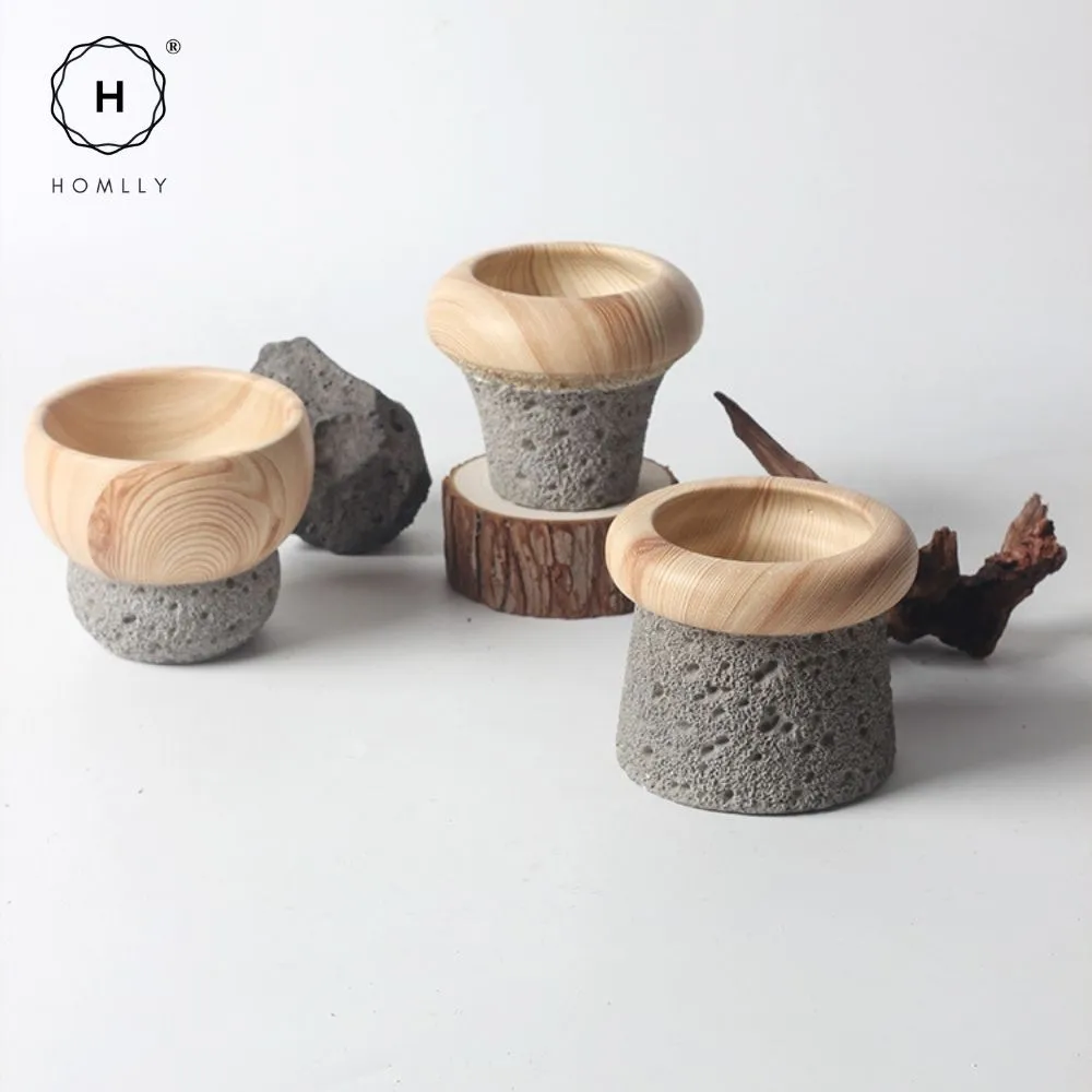 Homlly Nordic Cement Bonsai Green Flower Pot (Different Shapes)