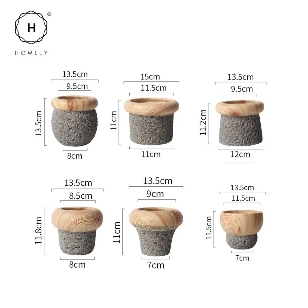 Homlly Nordic Cement Bonsai Green Flower Pot (Different Shapes)