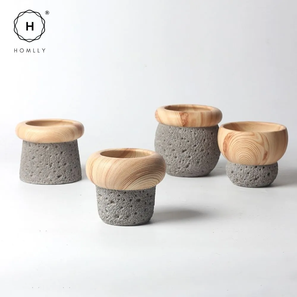 Homlly Nordic Cement Bonsai Green Flower Pot (Different Shapes)