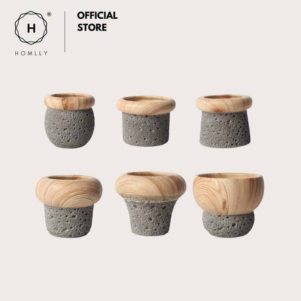 Homlly Nordic Cement Bonsai Green Flower Pot (Different Shapes)
