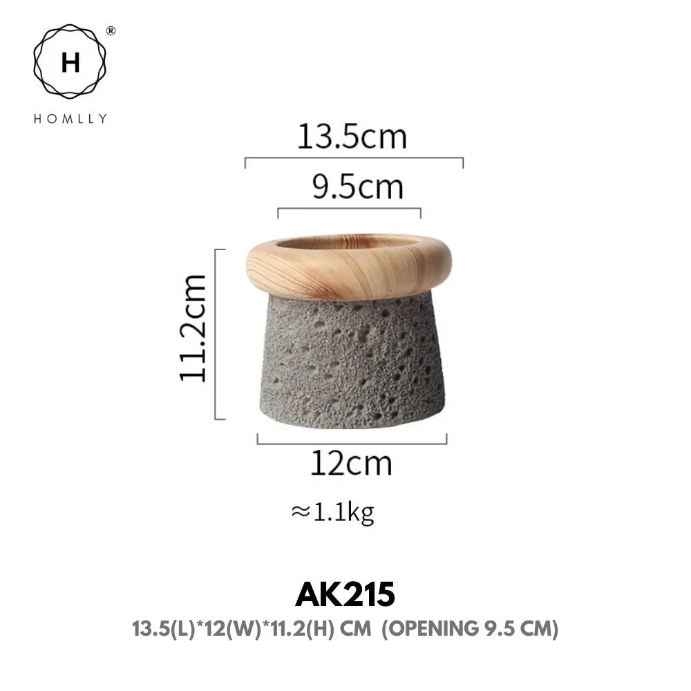 Homlly Nordic Cement Bonsai Green Flower Pot (Different Shapes)