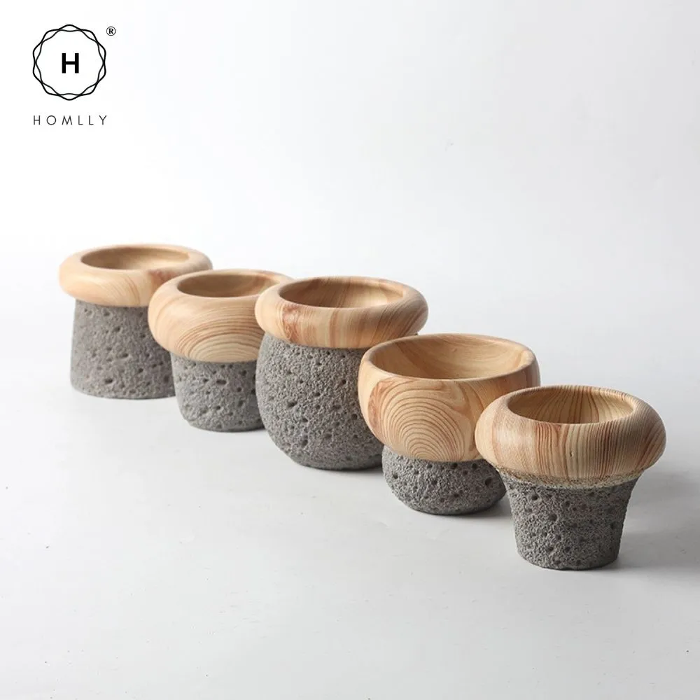 Homlly Nordic Cement Bonsai Green Flower Pot (Different Shapes)
