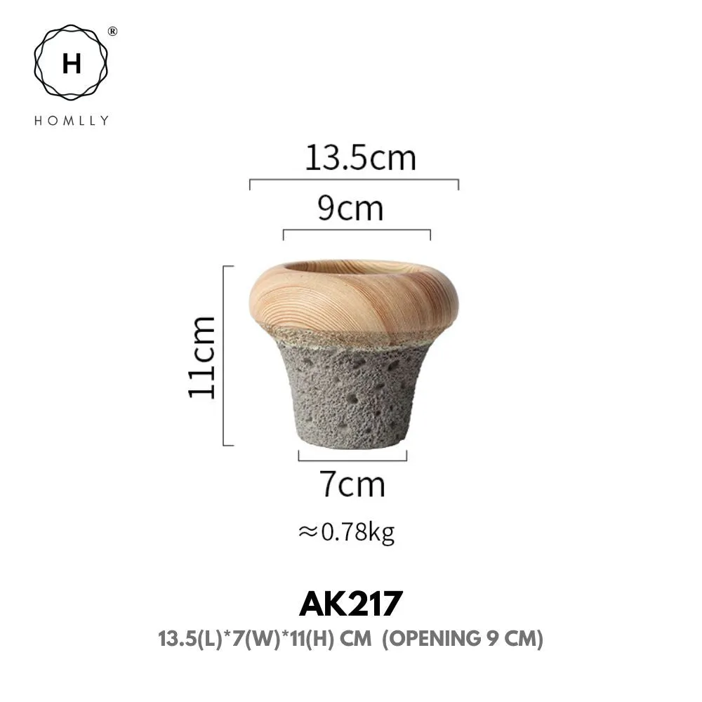 Homlly Nordic Cement Bonsai Green Flower Pot (Different Shapes)
