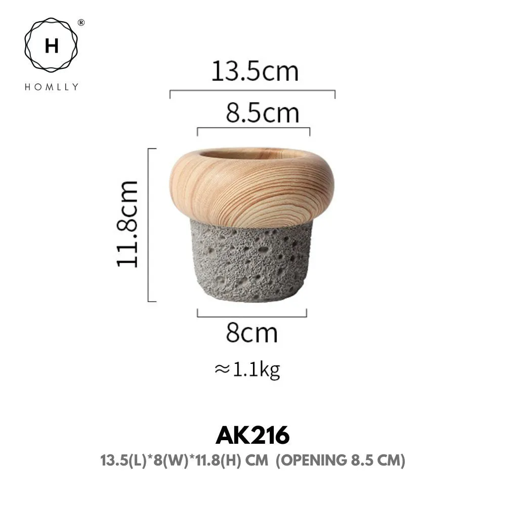 Homlly Nordic Cement Bonsai Green Flower Pot (Different Shapes)