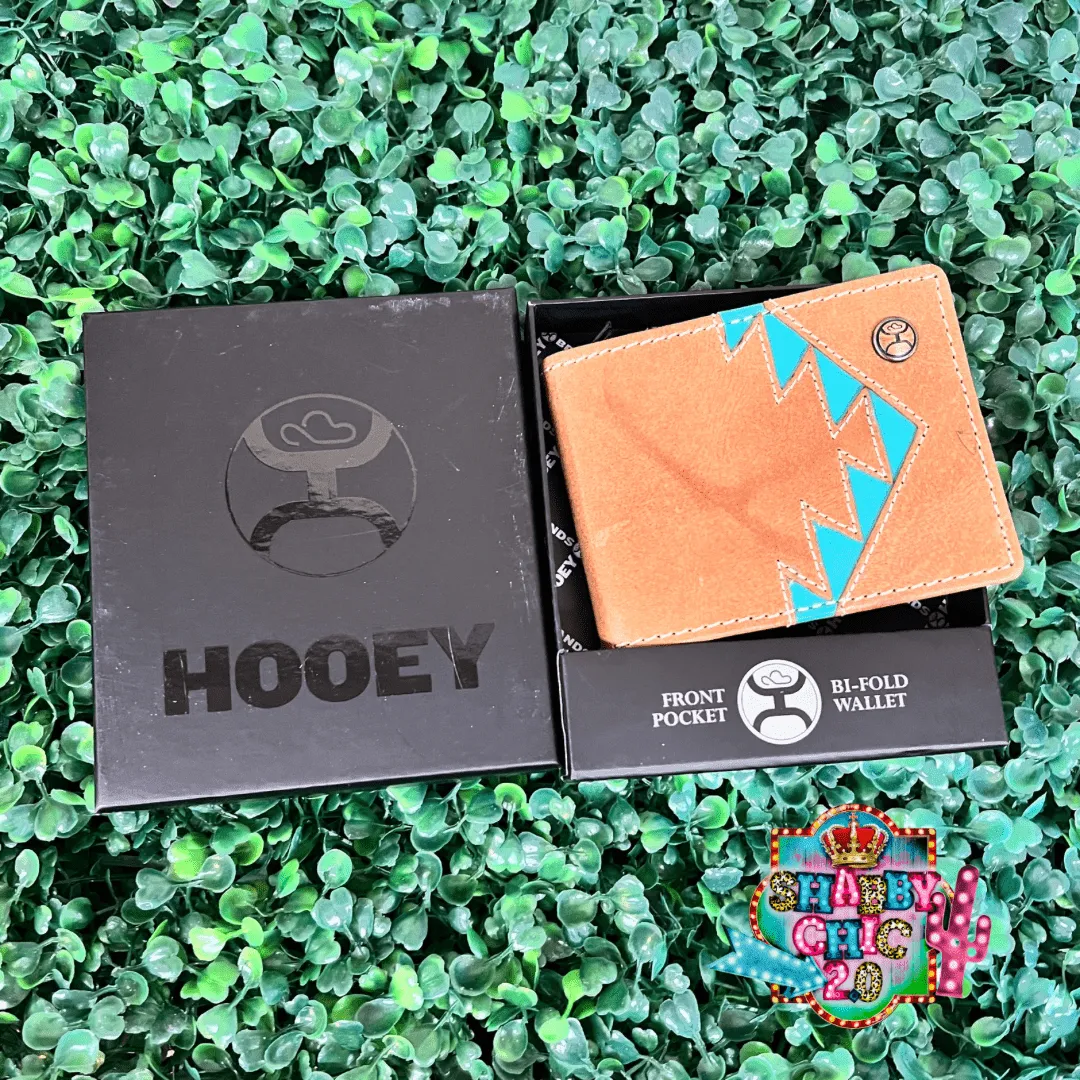 HOOEY  "TONKAWA" BIFOLD TAN W/TURQUOISE AZTEC